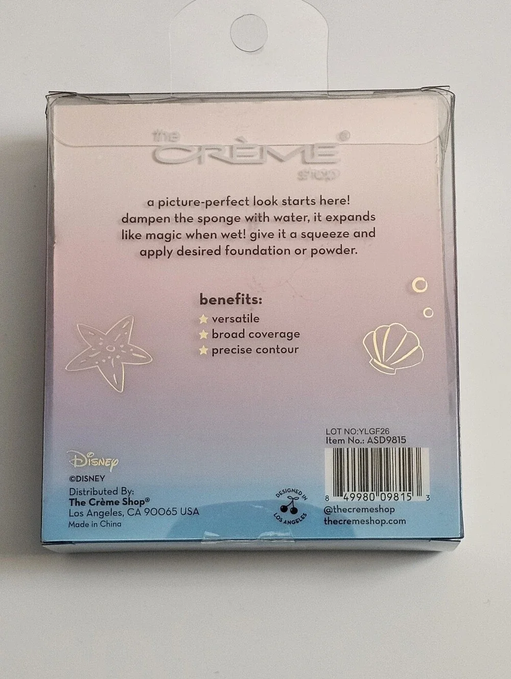 Crème Shop x Disney Princess Ariel Shore Blend Fantasy Blending Sponge Duo new